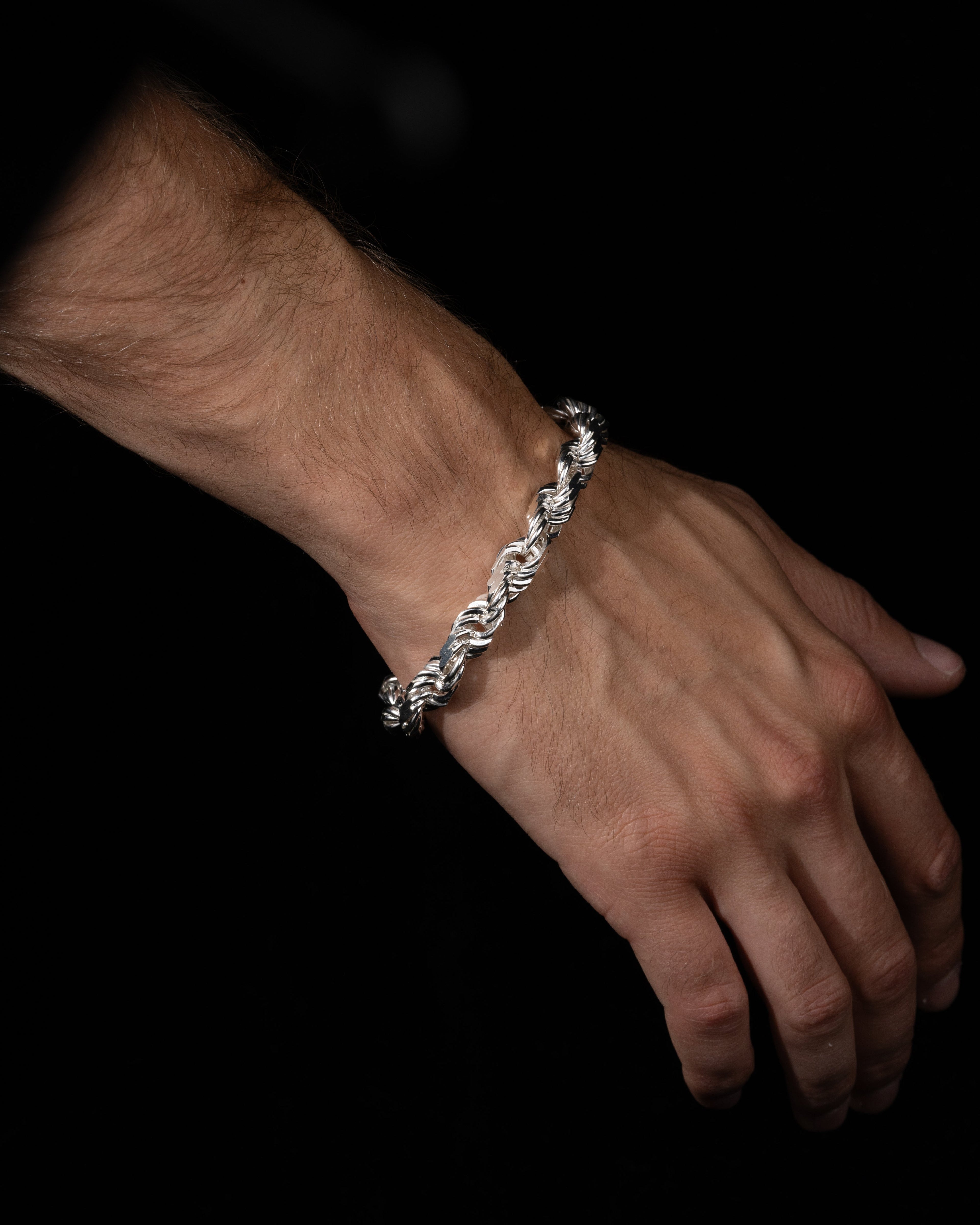 Diamond Cut Cordell armband 8mm - 925 silver